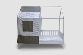 Detská domčeková posteľ biela Barva: postel s šedou střechou