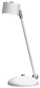 Stolná lampa Arena, 1x biele kovové tienidlo, w/ch