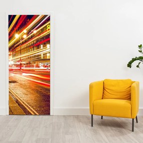 Fototapeta na dvere - Červená londýnska telefónna búdka (95x205cm)