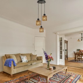 Toolight Toolight, stropné svietdlo 3xE27, APP1820-3CPR, čierna-hnedá, OSW-00621