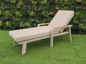 Záhradné hliníkové ležadlo EMOT krémové