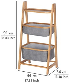 Wenko Bambusový regál s 1 policou a 2 košmi Bahari, 91 x 34 x 44 cm