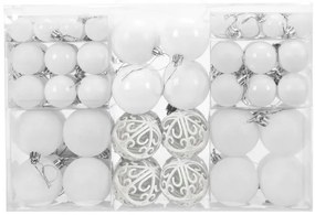 Vianočné guľky - biele 300895B (100ks)