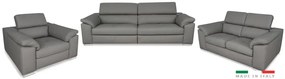 Moderná kožená sedacia súprava LOREN II 3+2+1, biela (madras - 122 white)