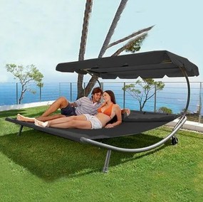 Relaxačné ležadlo pro 2 osoby Craftfield BAHAMA - ČIERNÁ
