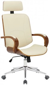 Kancelárska stolička Dayton ~ drevo orech - Krémová