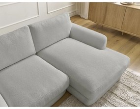 Svetlosivá rohová pohovka z textílie buklé (pravý roh/s leňoškou) Leonore – Bobochic Paris