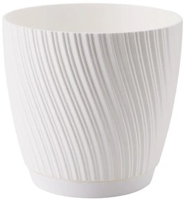 Kvetináč Mika s podstavcom 17 cm biely