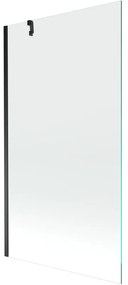 Mexen Next, vaňová zástena 1-krídlová 90 x 150 cm, fixné krídlo, 6 mm číre sklo, čierny profil, 895-090-000-00-00-70