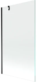 Mexen Next, vaňová  zástena 1-krídlová 90 x 150 cm, fixné krídlo, 6 mm číre sklo, čierny profil, 895-090-000-00-00-70