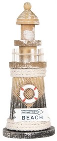 Drevená dekorácia maják Lighthouse Nautic - Ø 8*19 cm