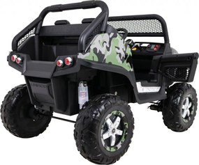Ramiz Mercedes Benz Unimog pre deti farba Moro + 4x4 + diaľkové ovládanie + nosič batožiny + bezplatné štartovanie + rádio MP3 + LED