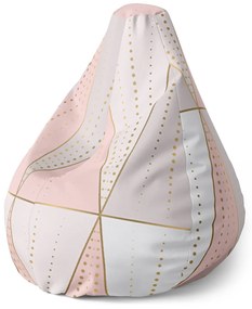 Sablio Sedací vak Pear Ružovo-šedé ihlany - 140 x 100 x 25 cm