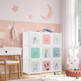 Dětský modulární regál Esla 110 cm bílý/barevný