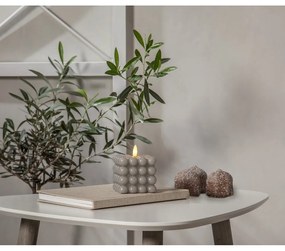 Sivá vosková LED sviečka Star Trading Flamme Dot, výška 9,5 cm