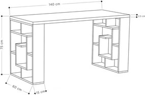 Pracovný stôl Maze White and Oak