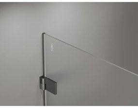 Mexen Lunar-B, výklopný sprchový kút pravý 80 x 70 cm, 8mm číre sklo, profil grafit brúsený, 832-080-070-66-00-P