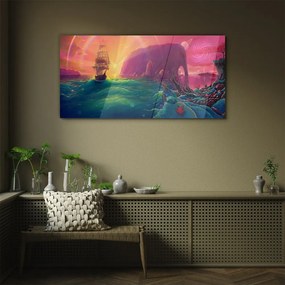 Obraz na skle Abstrakcie oceáne loď