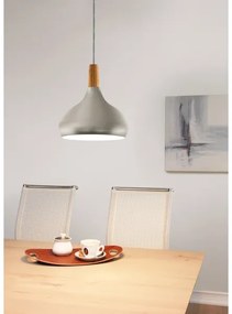 Eglo 901181-Luster na lanku SABINAR 1xE27/60W/230V pr.28cm strieborný