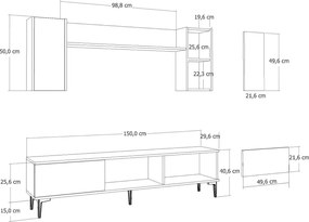 Obývacia stena s krbom Wendy (antracit). Akcia -19%. Vlastná spoľahlivá doprava až k Vám domov. 1144905