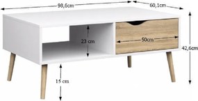 Konferenčný stolík OSLO 75384, biela