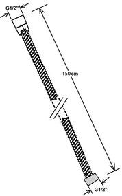 Biela mosadzná sprchová hadica Powerflex – Sapho