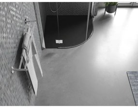 Mexen Bert, SMC štvrťkruhová sprchová vanička 80 x 80 cm, čierna, 4KR708080