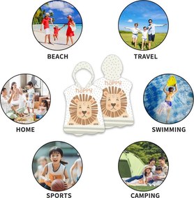 Detské pončo HAPPY LION biele 60 x 60 cm