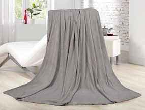 Fleecová deka Lara 220x240 cm, šedo-strieborná