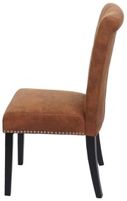 2x Jedálenská stolička Chesterfield 2, tmavé nohy, látka - Imitácia semišu