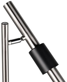 Čierna/v striebornej farbe LED stojacia lampa (výška 150 cm) Ikaris – Trio Select