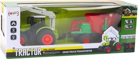 LEAN Toys Poľnohospodársky traktor so sejacím zariadením a otočným uchopovačom, diaľkovo ovládaný 2,4 GHz