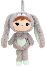 Bábika šedo-mätový zajac 30cm personalizácia: Odtlačok (dátum narodenia, váha, veľkosť, čas)