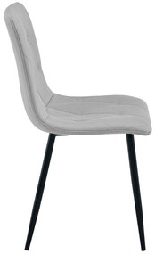 Svetlo sivá jedálenská stolička LIBRA s čiernymi nohami