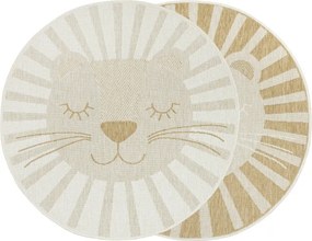 Detský obojstranný koberec BRUSSELS 206023/10820 béžový / krémový kruh