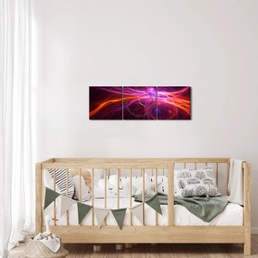 Obraz modernej abstrakcie (s hodinami) (90x30 cm)