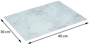Doska na krájanie Glass Marble, biela, 40x30 cm