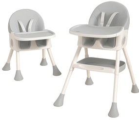 Stolička na kŕmenie KDK03 4v1 sivá + podbradník a kolieska ZDARMA