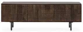 Tmavohnedý TV stolík z mangového dreva 145x48x40 cm Kalai – MOME