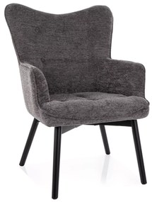 Tmavosivé kreslo CARMEN RAVEN