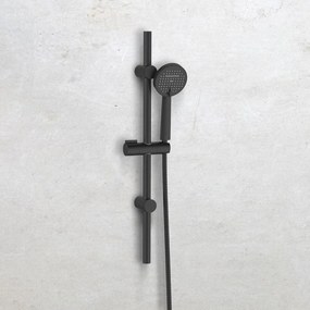 Invena Kalitea, sprchový stĺp 70cm s ručnou sprchovou hlavicou, ručná hlavica 2-funkcie, čierna matná, INV-AU-72-Z04-V
