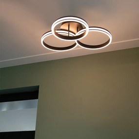 Stropné svietidlo čierne vrátane LED 3-stupňové stmievateľné 3-svetlo - Navara