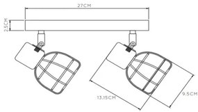 Lucide 00929/02/30 - Bodové svietidlo FILOX 2xE14/40W/230V