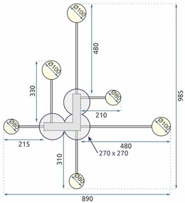 Stropné svietidlo Elegant Six LED