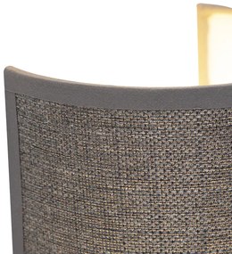 Moderná nástenná lampa sivá - Simple Drum Jute