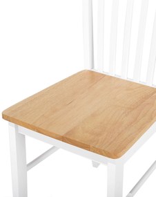 Sada 2 drevených jedálenských stoličiek biela/svetlé drevo HOUSTON Beliani