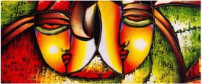 Obraz - Olejomaľba, abstraktné tváre (120x50 cm)