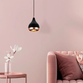 Závěsný lustr Yildo XI černo-měděný