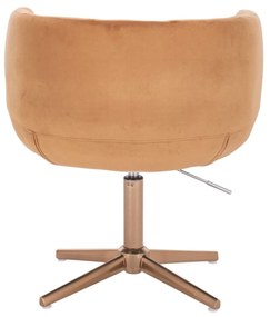LuxuryForm DESIGN Kreslo MONTANA VELUR na zlatom kríži - hnedé