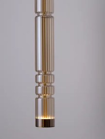 LED zlato-cognac moderný luster Bento 58
